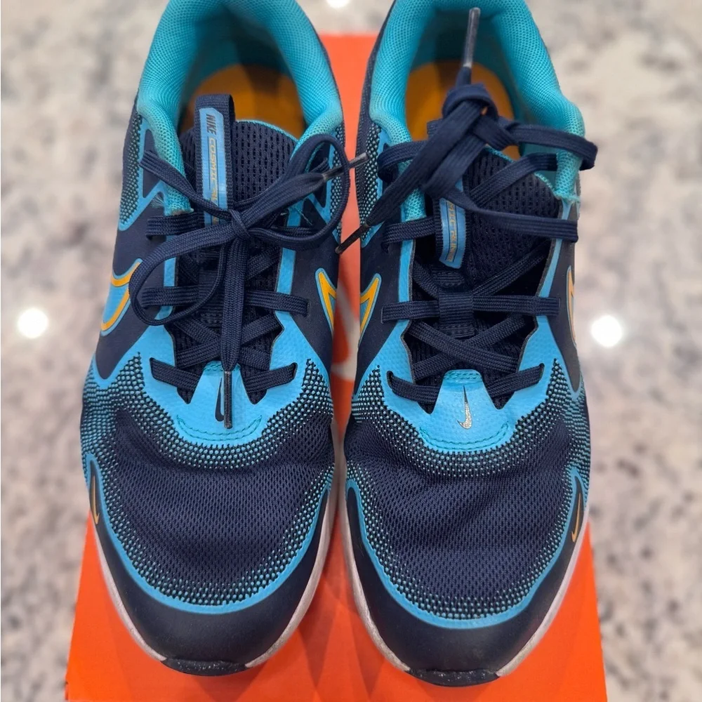 Nike Running Shoes Navy Teal Gold Big Kids 7Y Women’s 8.5